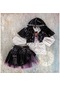 Zincir Kemerli Üçlü Takım Kız Çocuk Elbise - Siyah