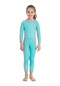 Çocuk Dalgıç Kıyafeti Uzun Kollu Mayo Güneş Koruyucu Açık Mavi Pembe Xl