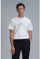 Lufian Erkek Benjamın Modern Grafik T-shirt 111020197 Kırık Beyaz
