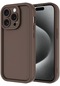 Noktaks - İphone Uyumlu İphone 15 Pro - Kılıf Kamera Korumalı Renkli Ananas Silikon Kapak - Kahverengi