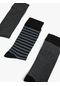 Koton Çizgili 3'lü Soket Çorap Seti Çok Renkli Multıcolor 4wam80280aa 4WAM80280AAMIX