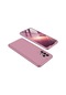 Noktaks - Samsung Galaxy A32 4g Uyumlu - Kılıf Parmak İzi Yapmayan 3 Parça Ays Kapak - Rose Gold