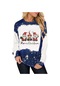 Kadın Uzun Kollu Gradient Noel Temalı Sweatshirt Koyu Mavi