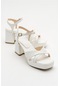Mınus Beyaz Cilt Kadın Topuklu Ayakkabı