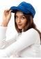 Kadın Saks Mavi Siperli Peluş Şapka-24006 - Std