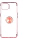 Noktaks - Oppo Uyumlu Oppo Reno 4 Lite - Kılıf Yüzüklü Kenarları Renkli Arkası Şeffaf Gess Silikon - Rose Gold