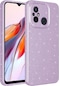 Ekılıf - Xiaomi Redmi 12c Uyumlu Kılıf Kamera Korumalı Simli Lüks Koton Kapak - Lila