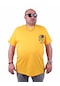Mocgrande Erkek Büyük Beden Sıfır Yaka Cepli Tişört 23185 Sarı Sarı