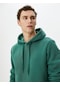Koton Basic Kapşonlu Sweatshirt Uzun Kollu Ribanalı Yeşil 4sam70001mk