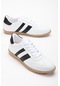 Ince Taban Iki Renk Futsal Beyaz Kadın Spor Ayakkabı-2906-Beyaz