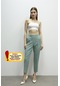Balenbi 1005 Mint Havuç Paça Yüksek Bel Likralı Dokuma Kadın Pantolon-mint