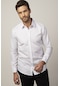 Tudors Modern Slim Fit Pamuklu Kolay Ütü Armürlü Erkek Beyaz Gömlek-25755-beyaz