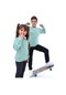 Basic Bisiklet Yaka Şardonlu Çocuk Sweatshirt 3-10 Yaş Krem Suyeşil