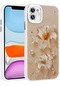 Mutcase - İphone Uyumlu İphone 11 - Kılıf Çiçek Desenli Parlak Taşlı Sert Silikon Garden Kapak - Pembe Açık