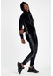 Maraton Sportswear Regular Kadın Kapşonlu Uzun Kol Basic Siyah Eşofman Takımı 18189-siyah