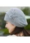 Jmsstore Bordo Çarpıcı Moda Kadın Çiçek Örgü Tığ Bere Şapka Kış Sıcak Kap Bere