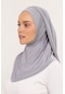 Hazır Lüks Pratik Hijablı Şifon Şal Gri