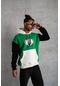 Erkek Kanguru Cepli Çok Parçalı Kapüşonlu Sweatshirt - Yeşil Yeşil