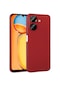 Noktaks - Xiaomi Uyumlu Xiaomi Redmi 13c - Kılıf Mat Renkli Esnek Premier Silikon Kapak - Kırmızı