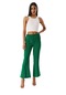 Kadın Yeşil Çimalı Geniş Paça Pantolon-25198-yeşil