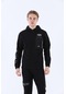Maraton Sportswear Regular Erkek Kapşonlu Uzun Kol Basic Siyah Sweatshirt 20634-siyah