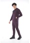 Erkek Spor Slimfit Kalıp, Baskı Detaylı, Kapşonlu, 4 Cepli,4 Mevsim Laci Bordo Eşofman Takımı-3657 - M Lacivert - Bordo