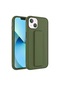 Kilifone - İphone Uyumlu İphone 14 Plus - Kılıf Mat Koruyucu El Tutacaklı Stand Olabilen Qstand Kapak - Koyu Yeşil