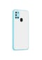 Mutcase - Samsung Uyumlu Galaxy A21s - Kılıf Arkası Buzlu Renkli Düğmeli Hux Kapak - Turkuaz