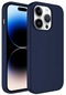 iPhone Uyumlu 13 Pro Kılıf Magsafe Wireless Şarj Özellikli Pastel Renk Silikon Lopard Plas Kapak - Lacivert