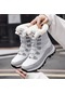 Beyaz Tuınanle Yarım Çizmeler Kadın Kış Ayakkabı Sıcak Tutmak Kaymaz Siyah Kar Botları Bayanlar Bağcıklı Artı Boyutu 41 Çizmeler