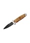 Fs 11032 Kahverengi Kurtarma / Kamp Çakısı 20cm - Kartal İşlemeli Ahşap Sap, Cam Kırma Aparatlı
