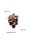 Kadınlar İçin Rhinestone Üzüm Broşlar Unisex Emaye Meyve Bitki Pins Ofis Parti Multı 2purple4126 Multı