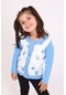 Toontoy Kız Bebek Hırka Çiçek Baskılı Mavi