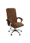 Açık Kahverengi 1 Takım Kadife Elastik Sandalye Kapak Kalınlaşmış Çıkarılabilir Xlwith Armrest