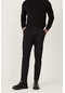 AC&Co / Altınyıldız Classics Erkek Sıyah Slim Fit Dar Kesim Yan Cepli Pamuklu Diyagonal Desenli Esnek Pantolon