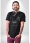 Zürafa Unisex Unisex Siyah Organik Baskılı T-shirt Penye Yüksek Kalite Siyah