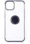 Mutcase - İphone Uyumlu İphone 13 - Kılıf Yüzüklü Kenarları Renkli Arkası Şeffaf Gess Silikon - Siyah