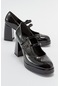 Oreas Siyah Rugan Kadın Topuklu Ayakkabı