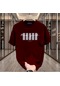 New York X Baskılı Beyaz Tshirt Bordo