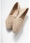 Luvishoes 101 Krem Örme Kadın Babet Ayakkabı