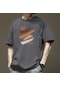 Yarım Kol Pamuklu Tok Kumaş Moda Ve Şık Erkek Yazlık Tshirt Gri