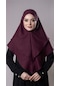 Bordo Pratik Hazır Geçmeli Tesettür Eşarp Pamuk Caz Kumaş Çift Katlı Düz Hijab 2303 16