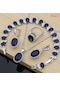Mavi Pomoiii Doğal 925 Gümüş Takı Kırmızı Birthstone Charm Takı Setleri Kadın Küpe/kolye/kolye/yüzük/bilezik 8