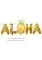 Hawaian Temalı Ananaslı Aloha Yazısı Folyo Balon Altın Renk 1 Adet