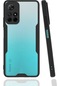 Noktaks - Xiaomi Redmi Note 11t 5g Uyumlu - Kılıf Kenarı Renkli Arkası Şeffaf Parfe Kapak - Siyah