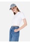 Colins Dar Kesim Shirt Yaka Düğmeli Beyaz Kadın Kısa Kol Tişört Cl1069123 Cl1069123 Q1.v1 Ofw