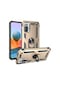 Noktaks - Xiaomi Redmi Note 10 Pro Uyumlu - Kılıf Yüzüklü Zırh Tank Vega Kapak - Gold