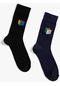 Koton 2'li Soket Çorap Seti Geometrik Desenli Multıcolor 3wam80327aa 3WAM80327AAMIX