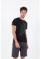 Maraton Sportswear Regular Erkek Bisiklet Yaka Kısa Kol Basic Siyah T-Shirt 18477-Siyah