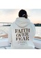 Beyaz İnanç Korku Üzerinde Hıristiyan Hoodie Hıristiyan Kazak İsa Trendy Hoodie İncil Ayet Gömlek Unisex Estetik Giysiler M Beyaz